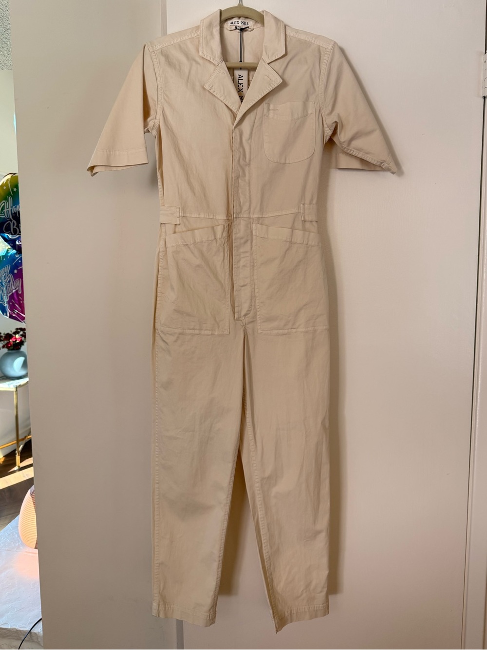 Alex Mill Cream Short-Sleeve Utility Jumpsuit NWT